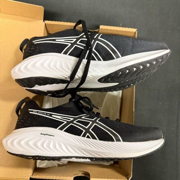Asics Gel Excite 10 Black White Running Shoes Sneakers 5.5 Wide - Picture 3 of 7